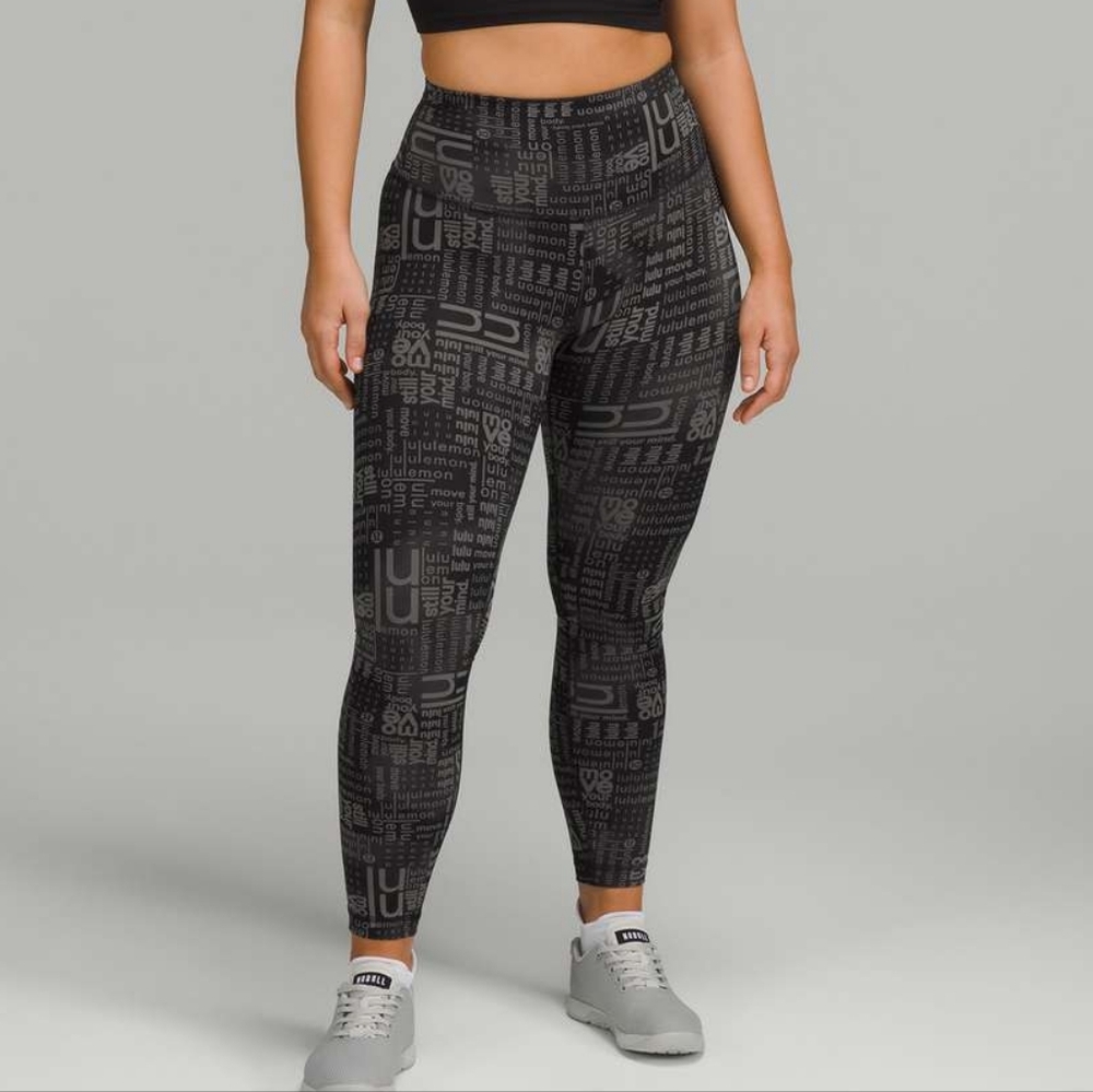 Lululemon Wunder Train Contour Fit HR Tight 25" Ombre Black Multi Leggings #220